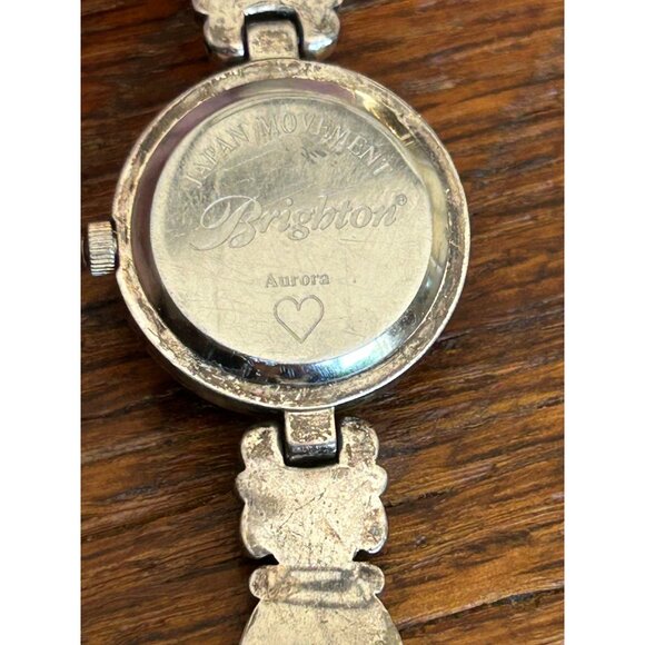 Vintage Brighton Aurora Ladies Watch With Ornate Band With Leather NEEDS BATTERY - Picture 7 of 15